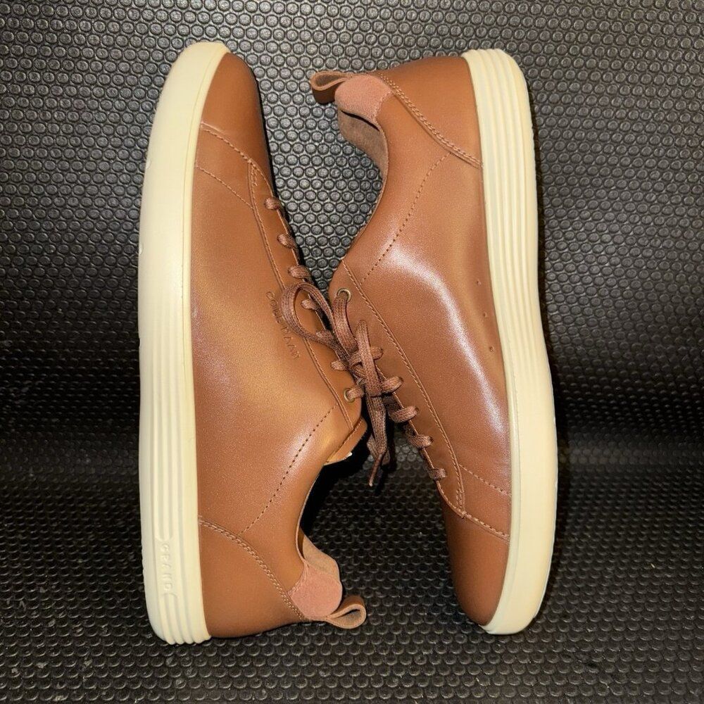 Cole Haan Grand+ Plus Crosscourt Sneaker British Tan Shoes Mens - Picture 5 of 7
